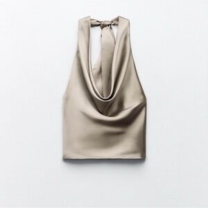 Zara Satin Halter Top